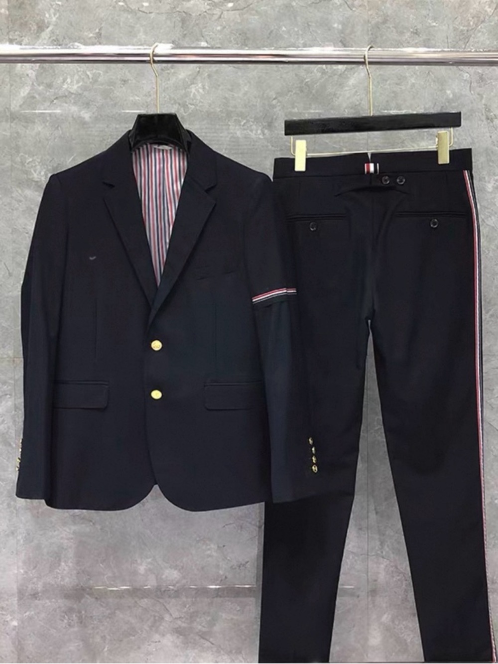 Thom Browne Navy Suit Set – Excellent Condition + Free Shirt